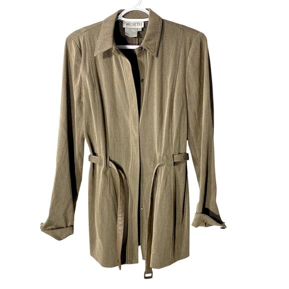 Worth Jackets & Blazers - WORTH Light Brown Jacket with belt Size 4 (Wool Blend)